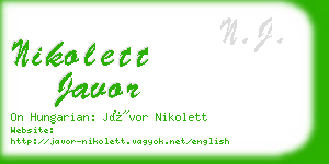 nikolett javor business card